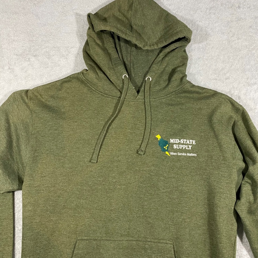 Independent Trading Co Hoodie Mens M Green Mid-State Supply Wisconsin Graphic - Picture 3 of 13